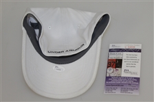 Jordan Spieth Signed White Under Armor Fitted Hat JSA #U64890