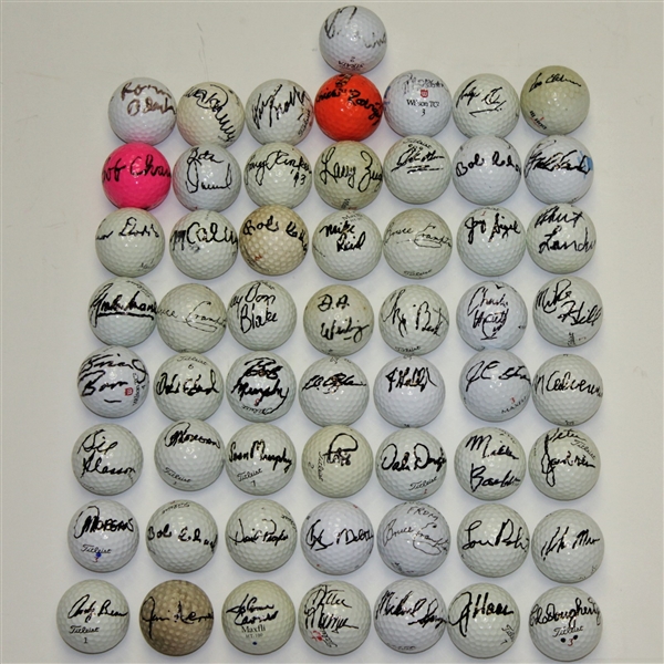 Fifty-Seven Signed Golf Balls - Few Multiples JSA ALOA