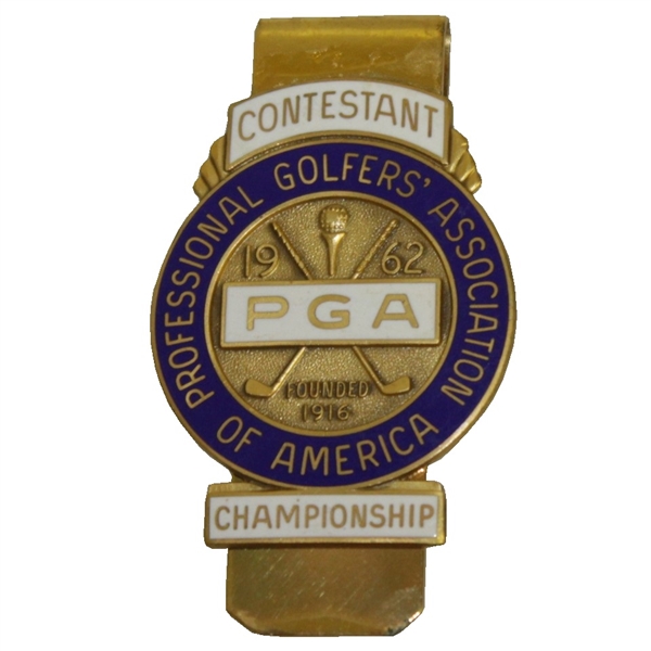1962 PGA Championship at Aronimink GC Contestant Badge - Gary Player Winner