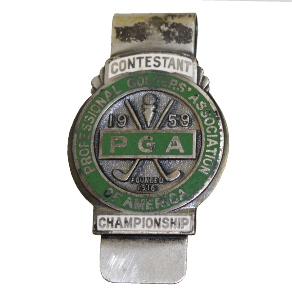 1959 PGA Championship at Minneapolis GC Contestant Badge - Bob Rosburg Winner