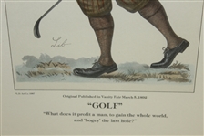 Framed Sportsmen Golf Print - What does it profit a man to gain the....