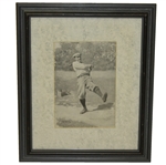 A.B. Frost Black and White Post Swing Golfer with Sand Tee Box Print - Framed
