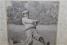 A.B. Frost Black and White Post Swing Golfer with Sand Tee Box Print - Framed