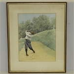 A.B. Frost Golfer in Sand Trap Bunker Color Print - Framed