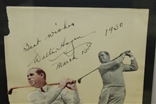 Walter Hagen Signed Cutout and Matte Display with 'Best Wishes', 'March 13th, '1930' JSA ALOA