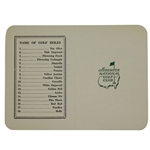 Vintage Augusta National Golf Club Scorecard