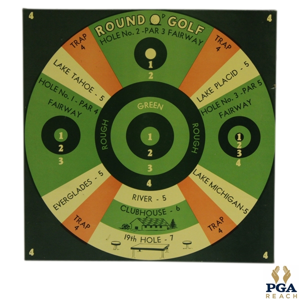 Round O Golf Vintage Dart Board Game