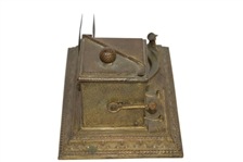 'The Art Metal Wks.' Golf Themed Cast Iron Desk Inkwell 