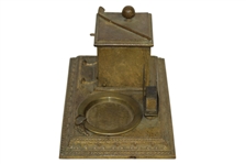 'The Art Metal Wks.' Golf Themed Cast Iron Desk Inkwell 