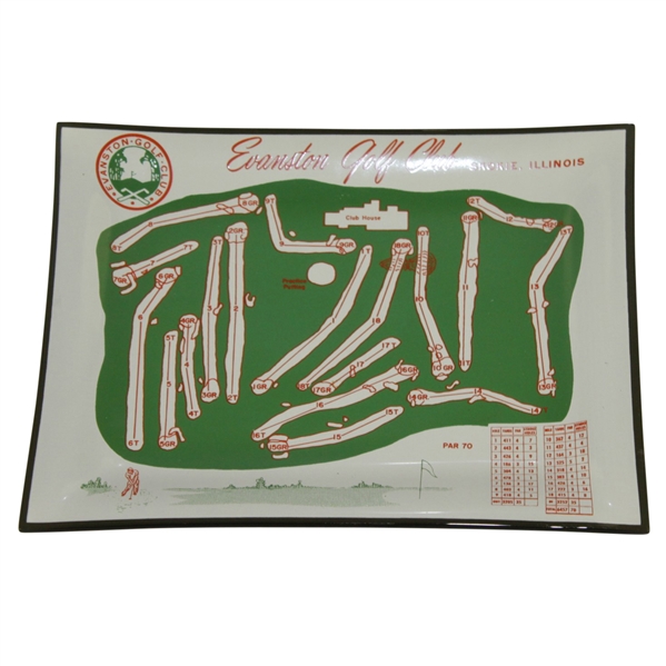 Evanston Golf Club Course Map Aerial View Tray/Dish - Skokie, Il.