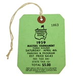 1959 Masters Tournament Third Round Badge #1863 - Art Wall Winner