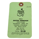 1953 Masters Tournament Third Round Badge #2104 - Ben Hogan Winner