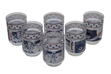 1971 Apollo 14 Glasses Set Featuring Alan Shepard w/ Golf Club on Moon - 6 in Total