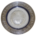 Golf Theme Glass Sunburst Decorative Plate w/ Silver Trim - Vintage