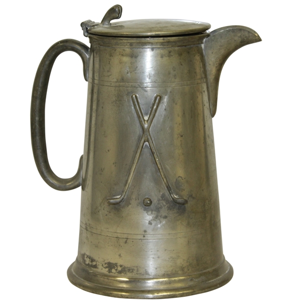 Sheffield England Pewter Pitcher w/ Crossed Clubs & Golf Ball