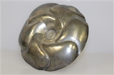 Pewter Swirl Dish / Tray w/ Woman Golfer in Post Swing Pose