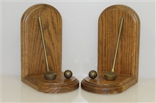 Classic Wooden Club & Ball Bookends