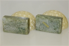 Stone Dimple Golf Ball Bookends with Marble Base