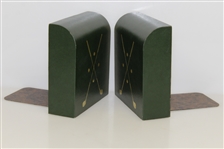 Pair of Bookends with Golf Clubs & Balls Design