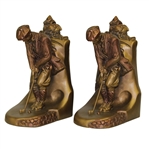 Austin Sculpture Old-Time Golfer Putting Bookend Set