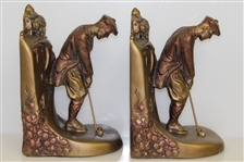 Austin Sculpture Old-Time Golfer Putting Bookend Set