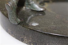 Golfer w/ Caddie Figures on Marble Base Ashtray