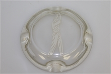 Glass Ashtray w/ Silver Inlay of Golfer & Trim