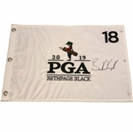 Brooks Koepka Signed 2019 PGA Championship at Bethpage Black Embroidered Flag!