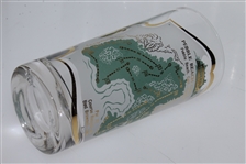 Set of 8 Famous Golf Course Glass Tumblers - Oakmont, Mid-Ocean, Oakland Hills, Pebble Beach, August National and Baltusrol etc.