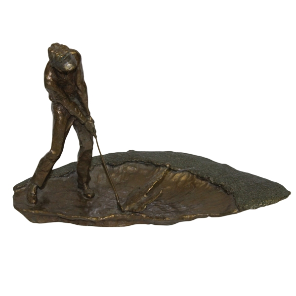 Artist Mark Hopkins Solid Bronze Golfer Recovery Shot Sculpture w/ Original Box - 602/2500