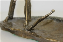 Artist Mark Hopkins' Solid Bronze Golfer Recovery Shot Sculpture w/ Original Box - 602/2500