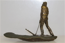 Artist Mark Hopkins' Solid Bronze Golfer Recovery Shot Sculpture w/ Original Box - 602/2500
