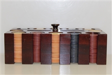 Classic Set of Clay Golfer Themed Poker Chips in Wood Box