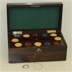Classic Set of Clay Golfer Themed Poker Chips in Wood Box