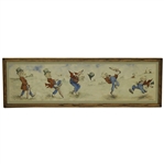 Original Cartoon Watercolor Humorous Golf Cartoon - 5 Frames in Total