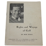 1935 Bobby Jones Rights and Wrongs of Golf Booklet