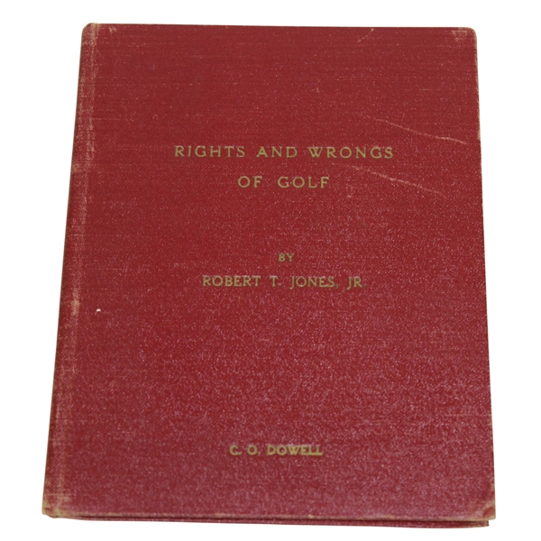 1935 Bobby Jones Rights and Wrongs of Golf Book - Red Hardcover 