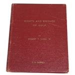 1935 Bobby Jones Rights and Wrongs of Golf Book - Red Hardcover 