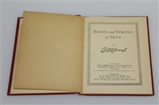 1935 Bobby Jones 'Rights and Wrongs of Golf' Book - Red Hardcover 