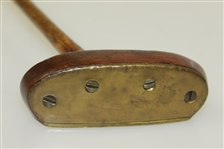 Heavy Brass Faced Center Shafted Putter - Unmarked