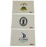 2013, 2014 & 2015 US Open Embroidered Flags - Spieth, Kaymer and Rose Victories