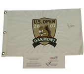 Angel Cabrera Signed 2007 US Open at Oakmont Flag and Official Scorecard JSA ALOA
