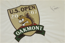 Angel Cabrera Signed 2007 US Open at Oakmont Flag and Official Scorecard JSA ALOA