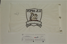 Angel Cabrera Signed 2007 US Open at Oakmont Flag and Official Scorecard JSA ALOA