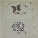 David Duval & Marks Brooks Signed Flags - Kapalua & Embroidered 2001 US Open JSA ALOA