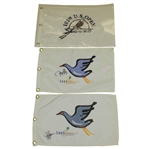 2001 US Open Embroidered Flag & Song Open Flags Signed by Sluman & Kelly JSA ALOA