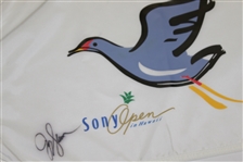 2001 US Open Embroidered Flag & Song Open Flags Signed by Sluman & Kelly JSA ALOA