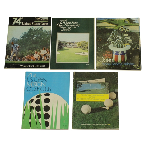 1970, 1971, 1972, 1973 & 1974 US Open Programs - Nicklaus, Trevino, Jacklin & Miller Wins 