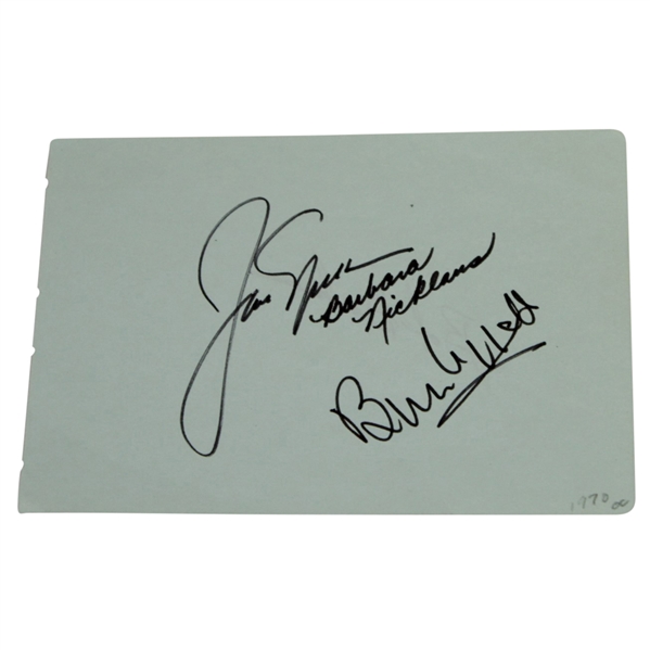 Jack & Barbara Nicklaus Signed Album Page JSA ALOA