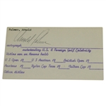 Arnold Palmer Signed Card w/ Time-Period Signature JSA ALOA